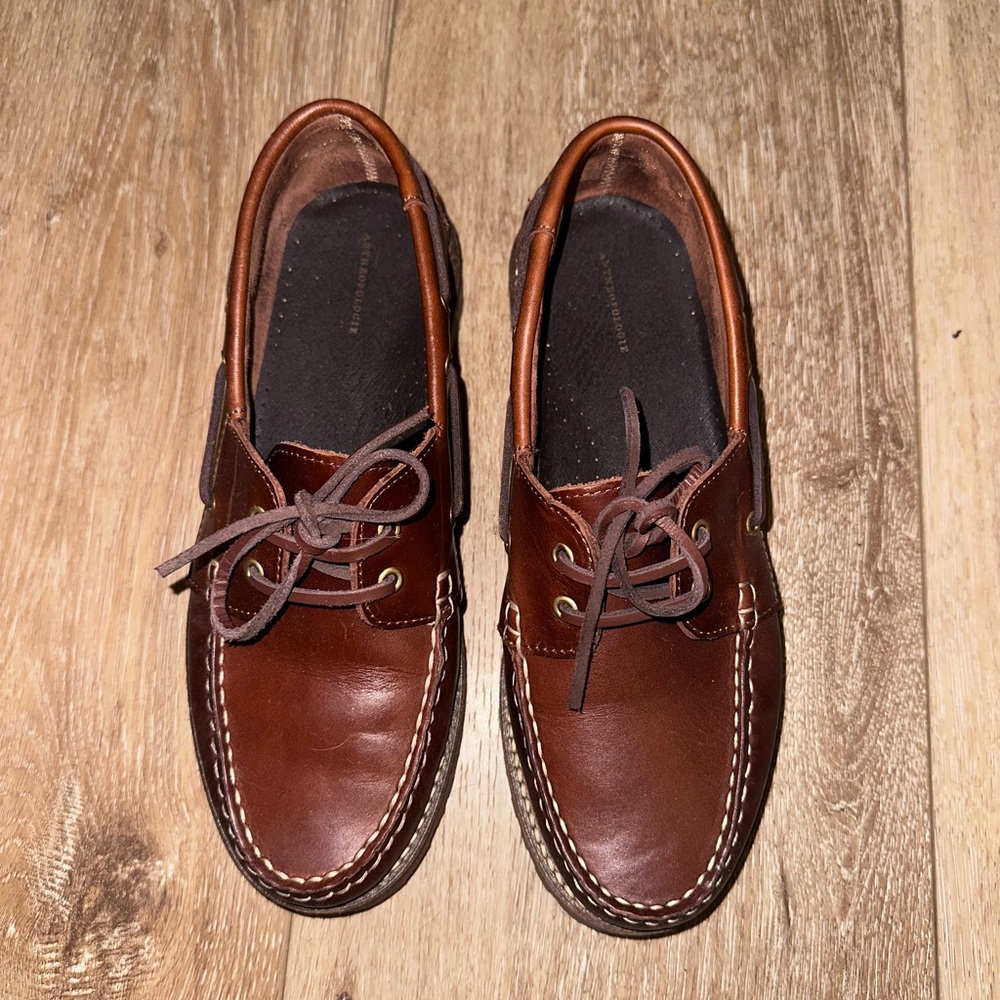 Anthropologie Brown Leather Boat Shoes